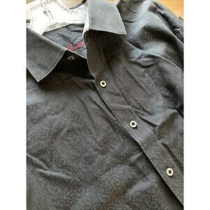 Robert Graham Paisley Shirt Men's Sz XLT Black Long Sleeve Bandana Prom Goth